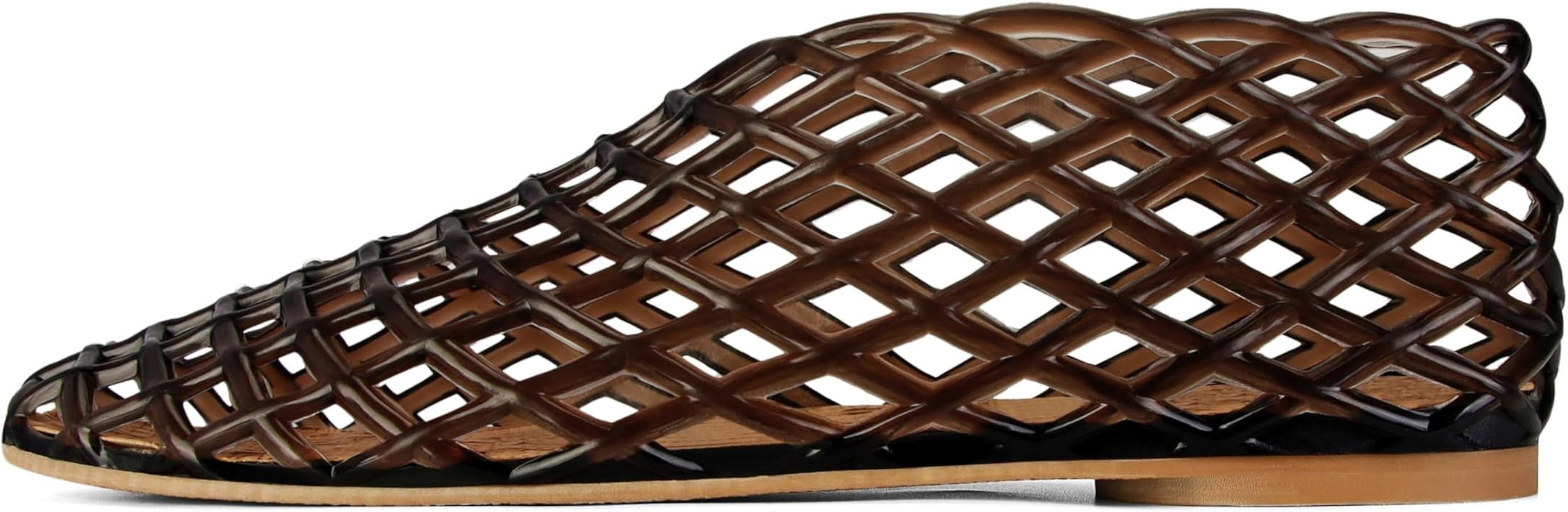 Jelly Mesh Ballet Flats for Women Fishnet PVC Clear Hollow Jellies Sandals Comfortable Beach Ball... | Amazon (US)