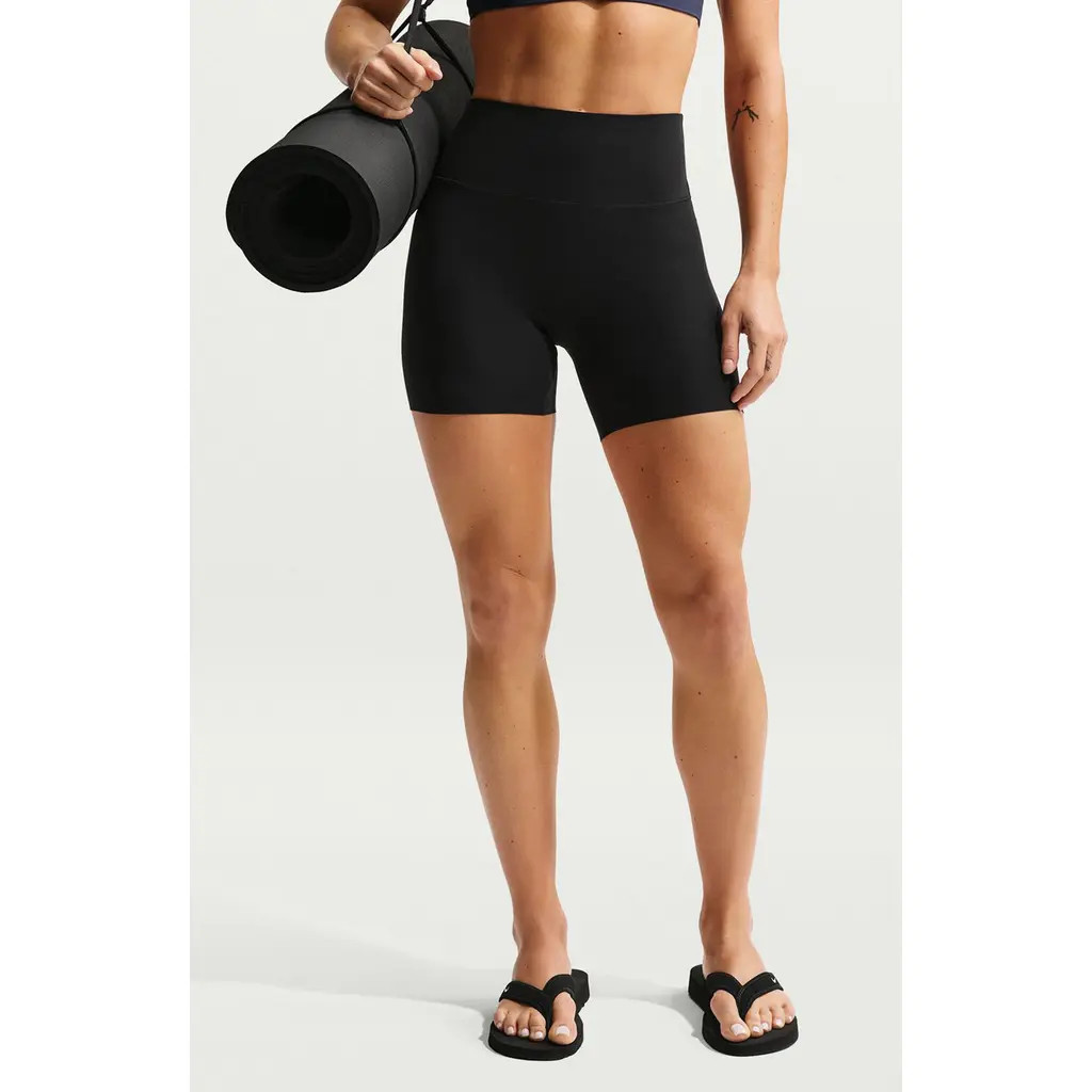 Nike Zenvy Gentle Support High Waist Biker Shorts in Black/Cool Grey at Nordstrom, Size Small | Nordstrom