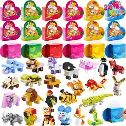 Joyfy 24/26 Packs Valentines Day Cards with Animal Building Blocks for Valentine Party Favor, Kid... | Target