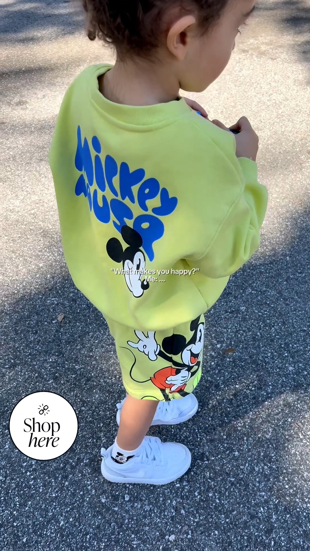 If you’re planning a Disney day with a toddler — save this 🐭✨

This Gap x Disney outfit is the perfect theme park look:
✔ comfy enough for all-day walking
✔ cute for photos
✔ easy for kids to manage
✔ and it washes SO well (because… kids)

The yellow Mickey sweater + matching shorts (EASY TO SEE  👀) are lightweight and ideal for transitional weather — just add a short-sleeve tee underneath so they can take the sweatshirt off when it warms up ☀️

And these Nike Air Jordan 1 Low Velcro sneakers in cobalt bliss?
Easy on/off, supportive for little feet, and still Disney-cute without being costume-y.

This is one of those outfits that works for:
• Disney park days
• travel days
• playdates
• everyday wear

🛍️ I linked the full outfit on LTK — sizes go fast on Disney collabs.

#DisneyOutfit #GapDisney #ToddlerStyle #DisneyMom #DisneyTrip #ToddlerMom #LTKKids #DisneyWithKids #ComfortableKids #ThemeParkOutfit

#LTKSaleAlert #LTKBaby #LTKKids