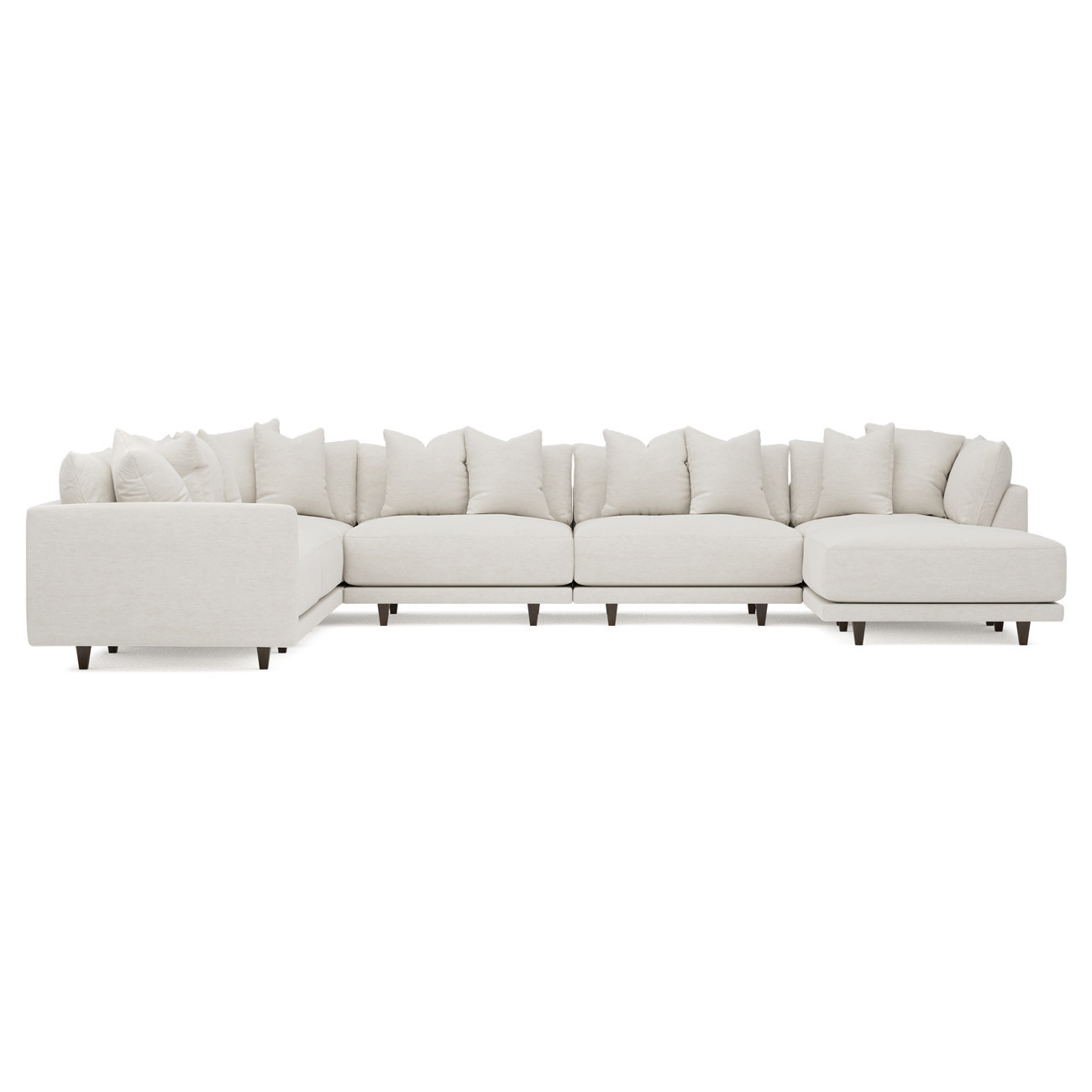 Toulouse Pearl Modular 7-Piece Corner Sectional With Ottoman - Right End - 166 | Kathy Kuo Home