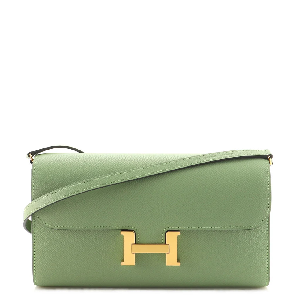 Hermes Constance To Go Wallet Epsom Green 1515451 | Rebag