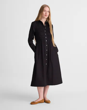 Smocked Midi Shirtdress in Poplin | Madewell