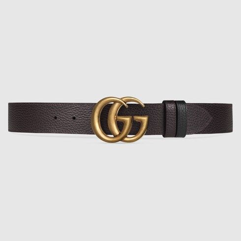 Reversible leather belt with Double G buckle | Gucci (UK)