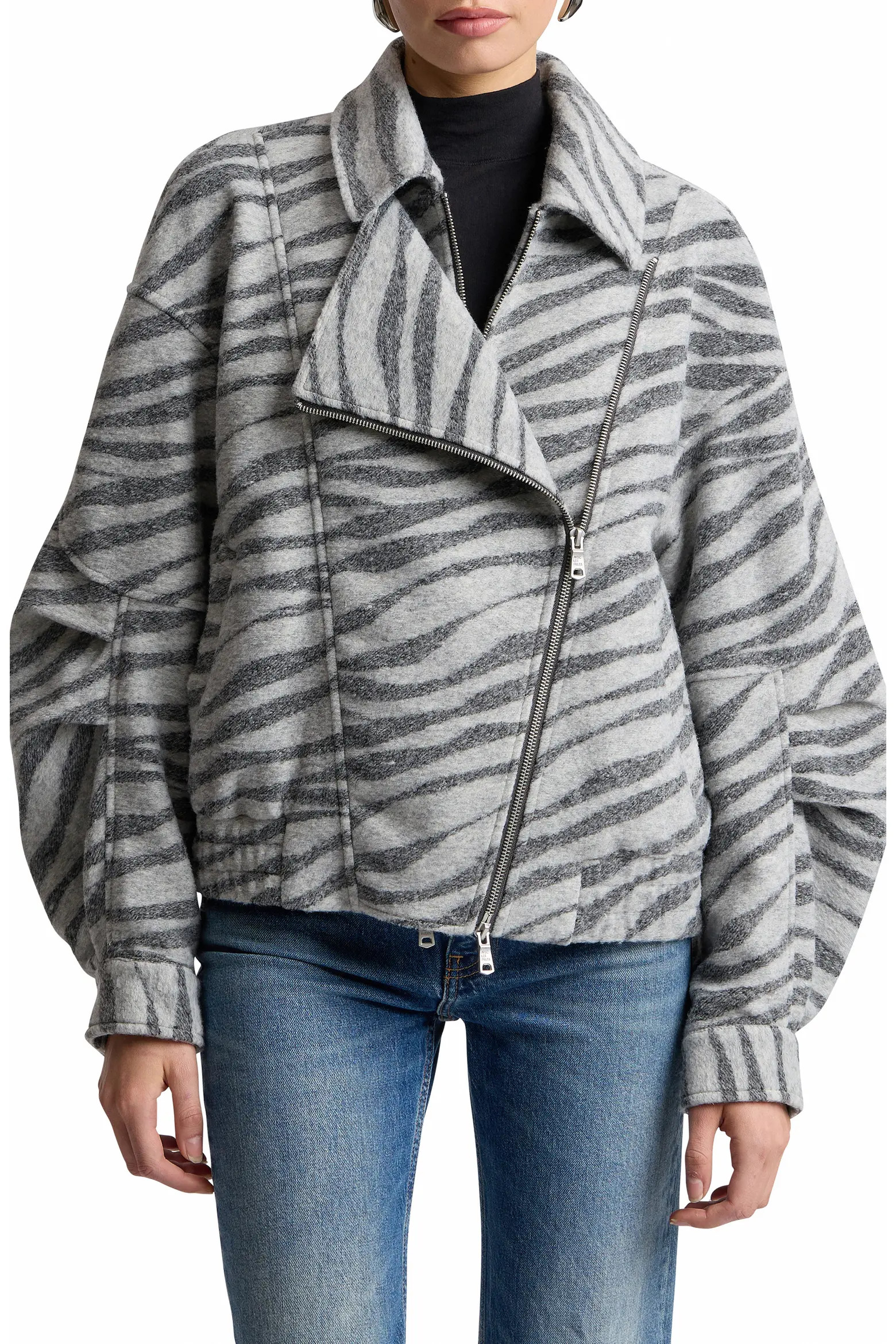 Zebra Jacquard Layered Bomber Jacket (Women) | Nordstrom | Nordstrom