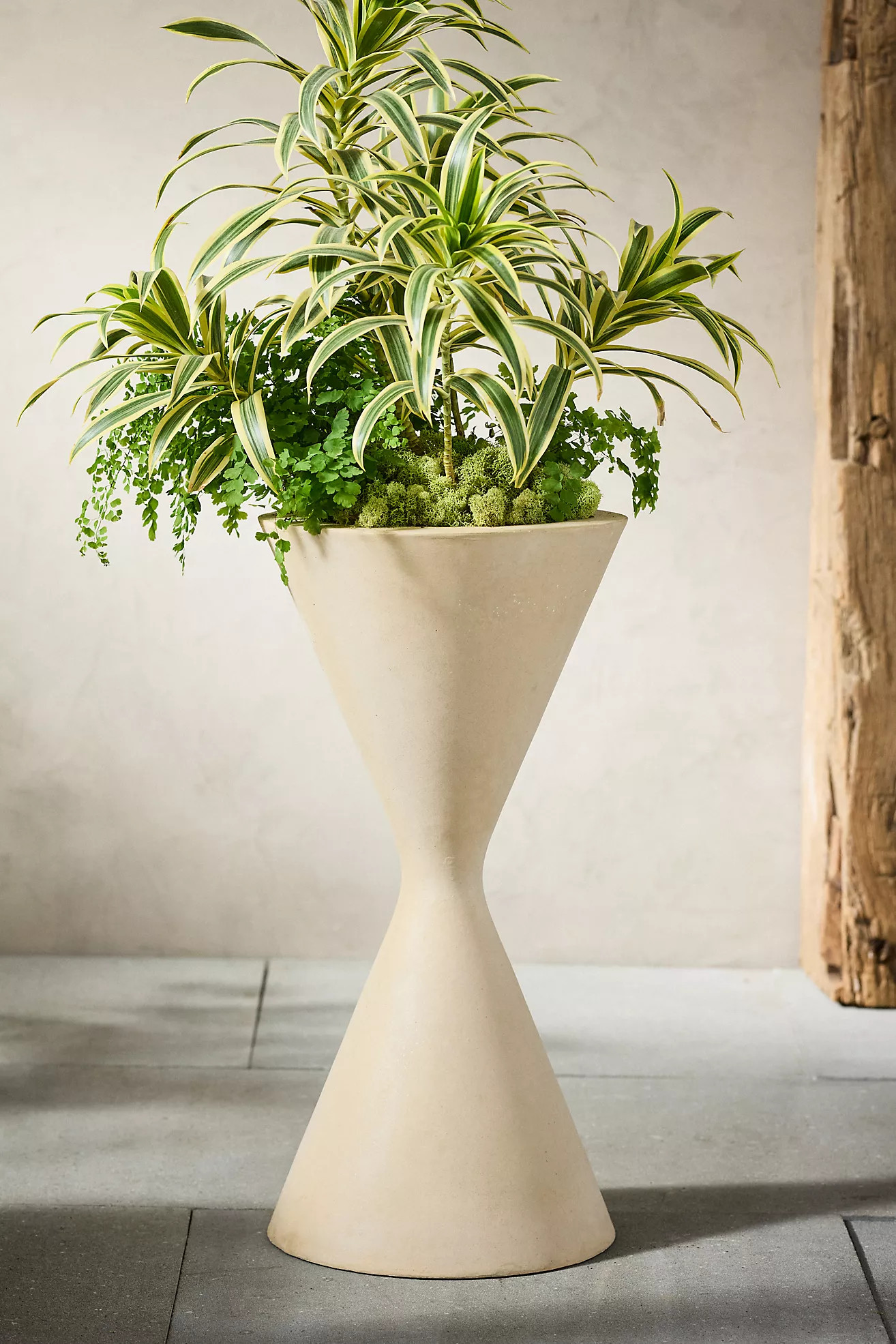 Hourglass Cast Stone Planter | Anthropologie (US)