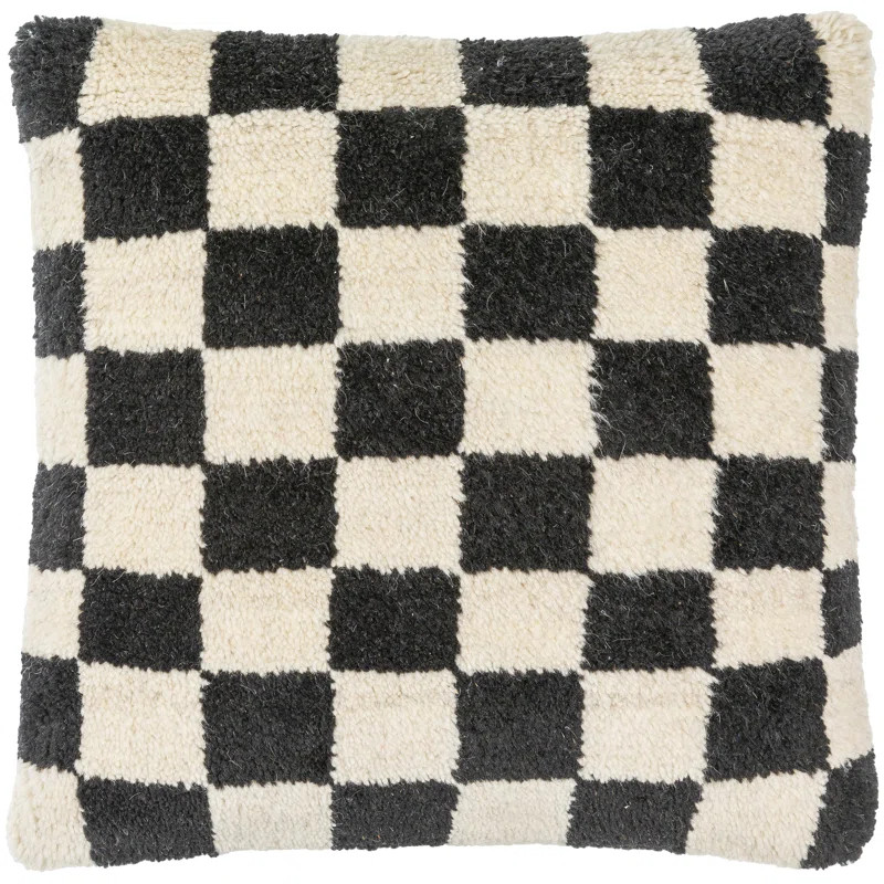 Villere Checkered Wool Throw Pillow | Wayfair North America