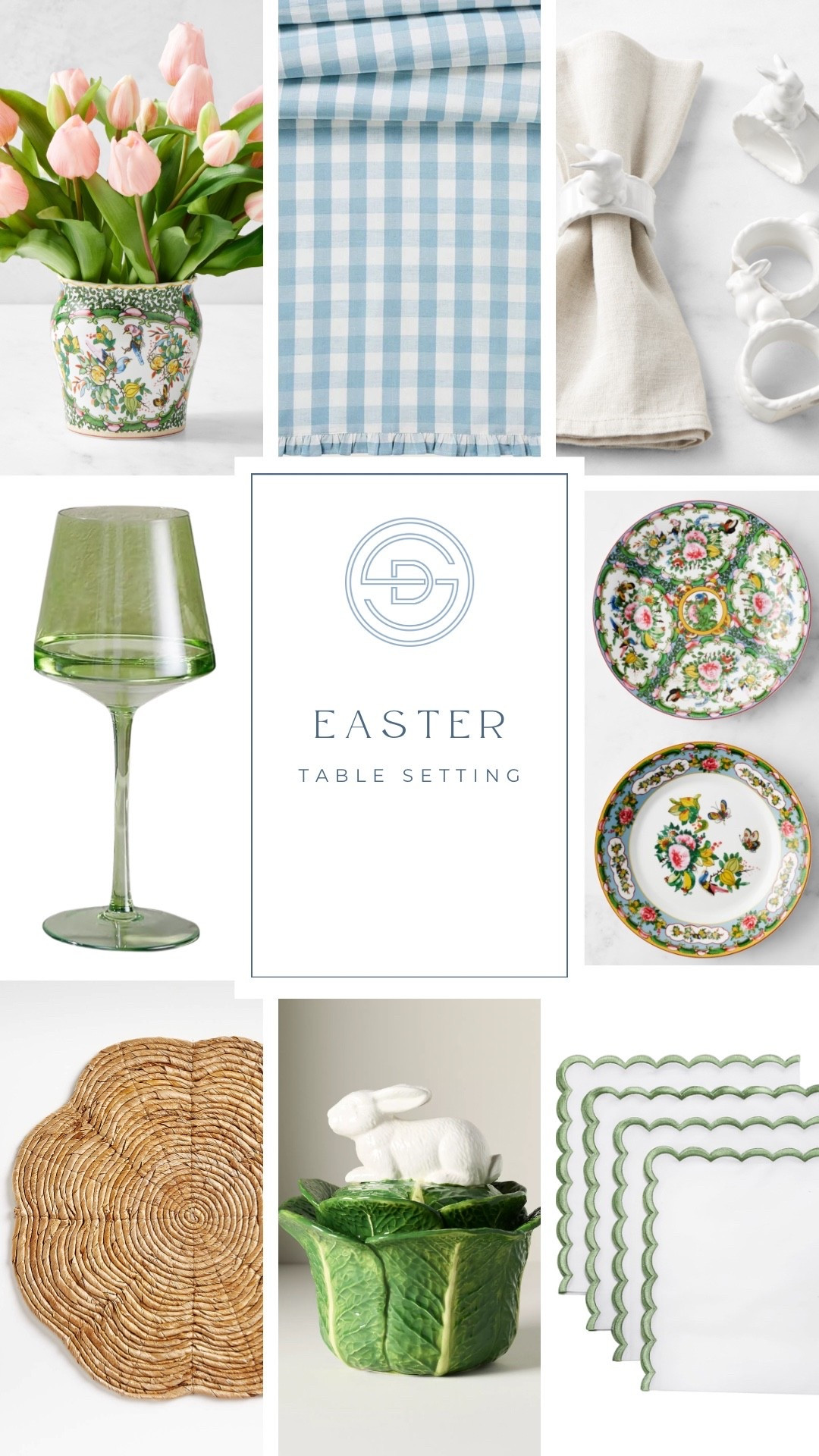 Classic Easter table setting ideas for a timeless spring look 🌸🐇 Mix gingham, green glass, and blue & green accents for a cozy, sophisticated tablescape. Shop Easter decor, dinnerware, and table accessories linked here! 

Easter table ideas | Easter table setting | Grandmillennial Easter table setting | Easter table decor | Easter hosting | holiday hosting | spring tablescape | Easter tablescape 

#LTKSaleAlert #LTKSeasonal #LTKHome