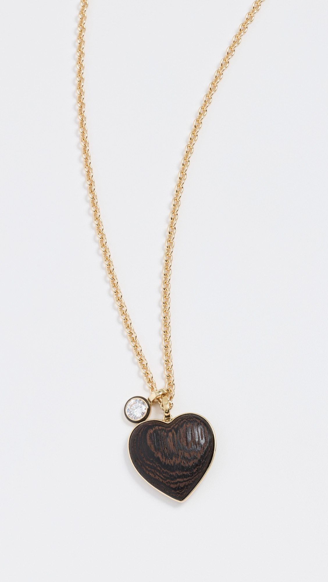 The Big Simple Wood Heart Pendant Necklace - Walnut | Shopbop