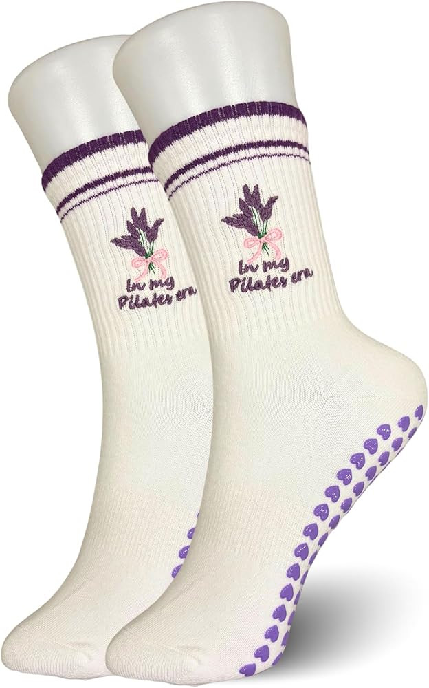 In My Pilates Era Grip Socks for Women – White Non-Slip Pilates, Yoga Socks with Sticky Grip, S... | Amazon (CA)