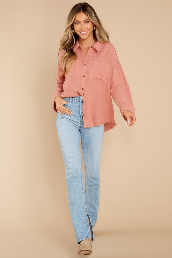 Totally Convinced Blush Top | Red Dress 