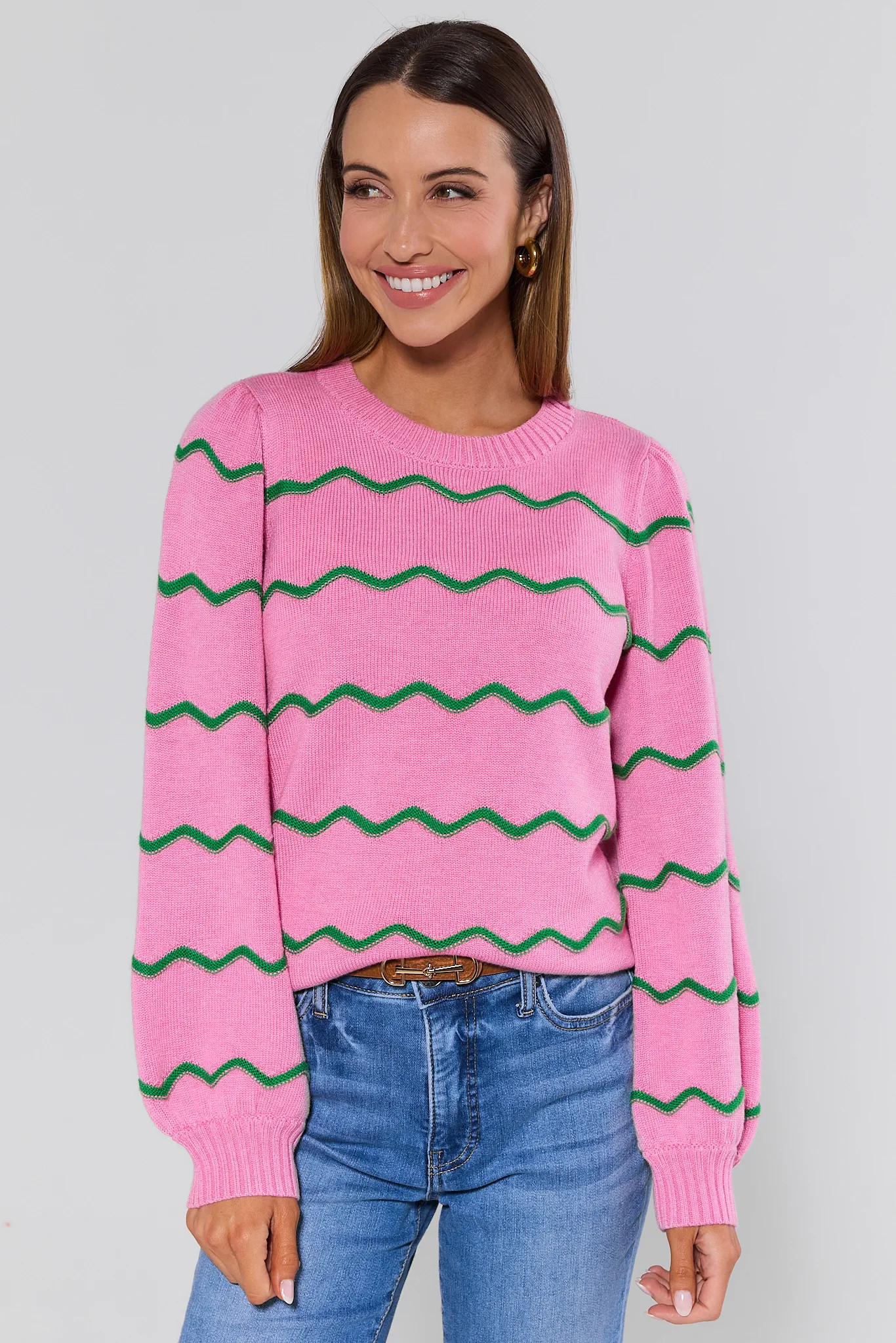 Marie Pink Striped Sweater | Avara