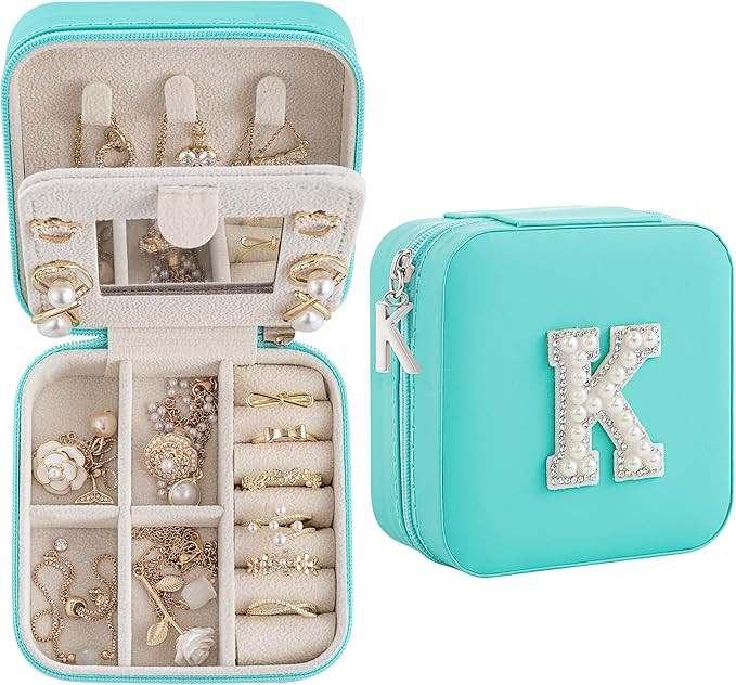 Birthday Gifts For Women, Initial Jewelry Box, Travel Jewelry Case, Gifts for Wife Girlfriend, Sm... | Amazon (US)