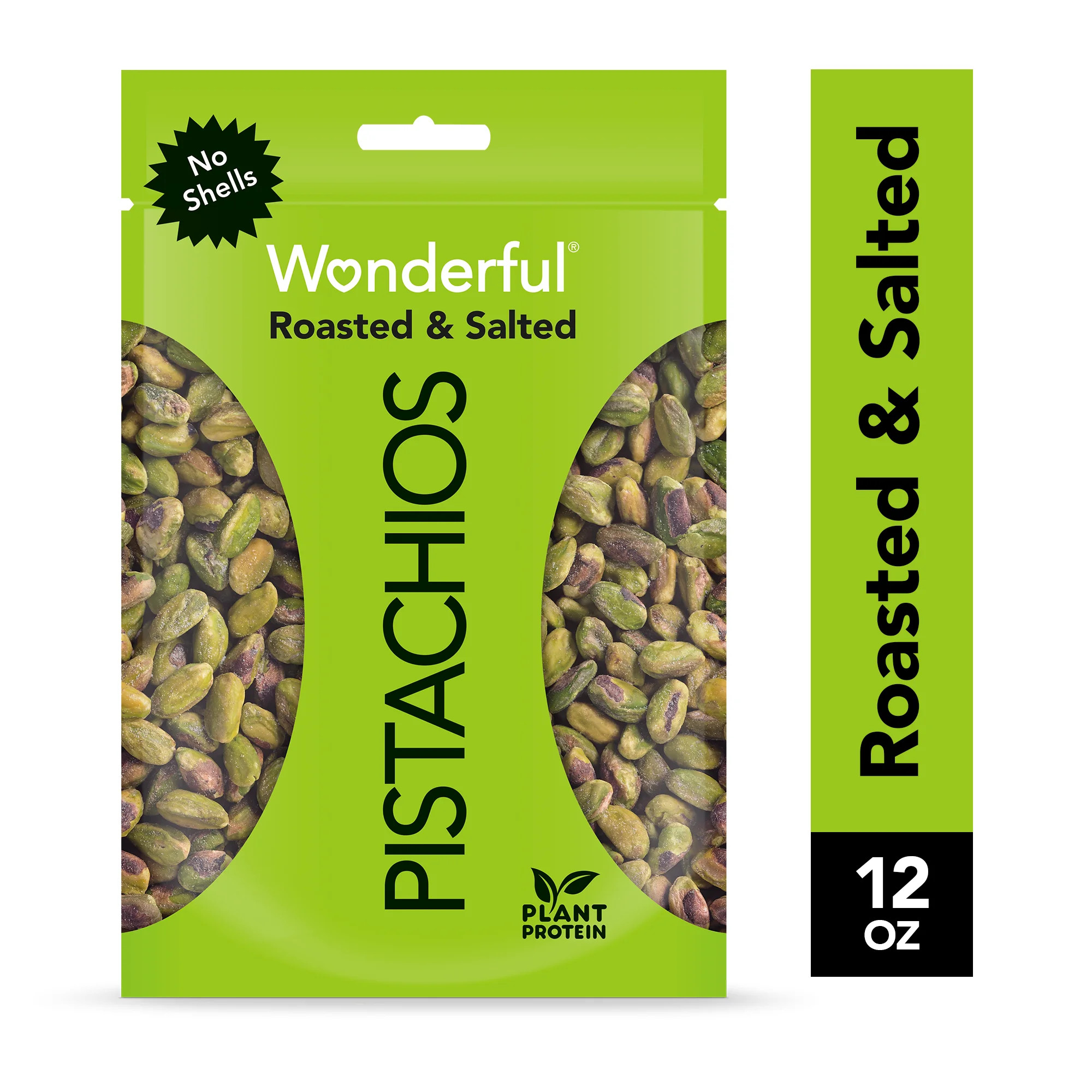 Wonderful Pistachios No Shell Roasted & Salted, 12 Oz Resealable Pouch | Walmart (US)