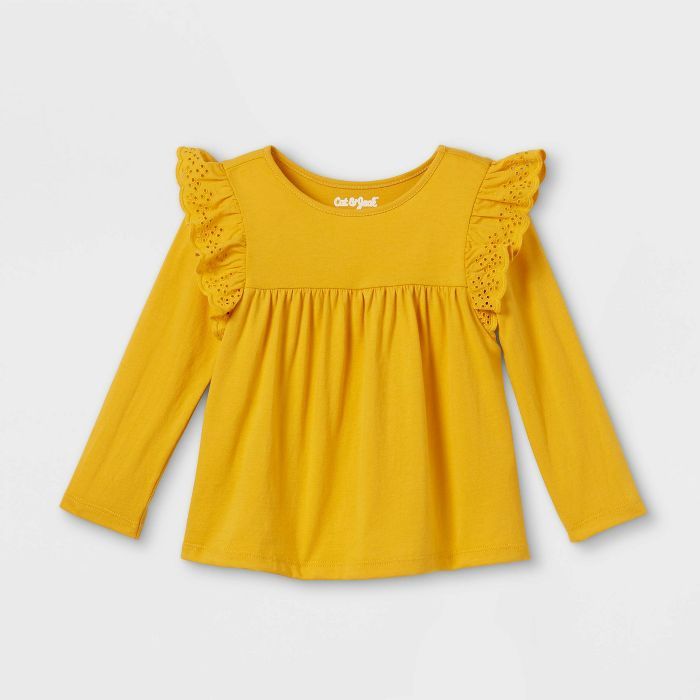 Toddler Girls' Eyelet Long Sleeve Blouse - Cat & Jack™ | Target