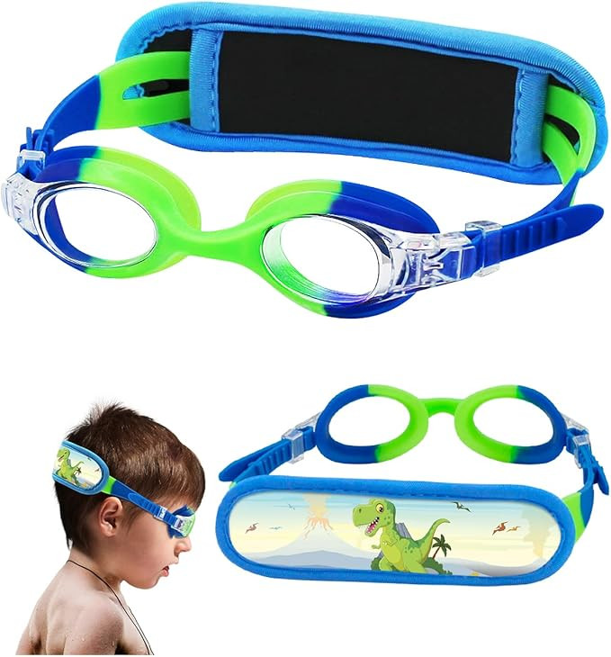 Vvinca Kids Swim Goggles with Fabric Strap No Tangle Pain-Free, Anti-Fog Swimming Pool Goggle No ... | Amazon (US)