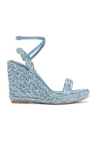 Aquazzura Costiera 120 Wedge in Jeans | FWRD | FWRD 