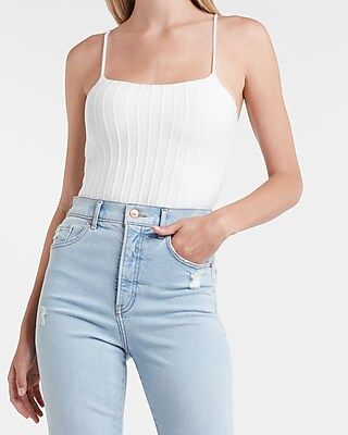 Body Contour Pleated Cropped Sweater Cami | Express