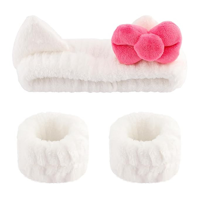 Canitor Kitty Spa Headband with Wrist Bands for Girl Cute Birthday Gifts Skincare Makeup Face Was... | Amazon (US)