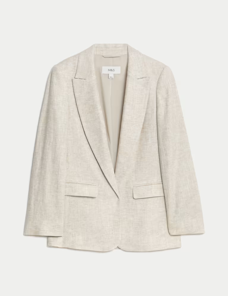 Linen Blend Relaxed Single Breasted Blazer | Marks & Spencer (UK)