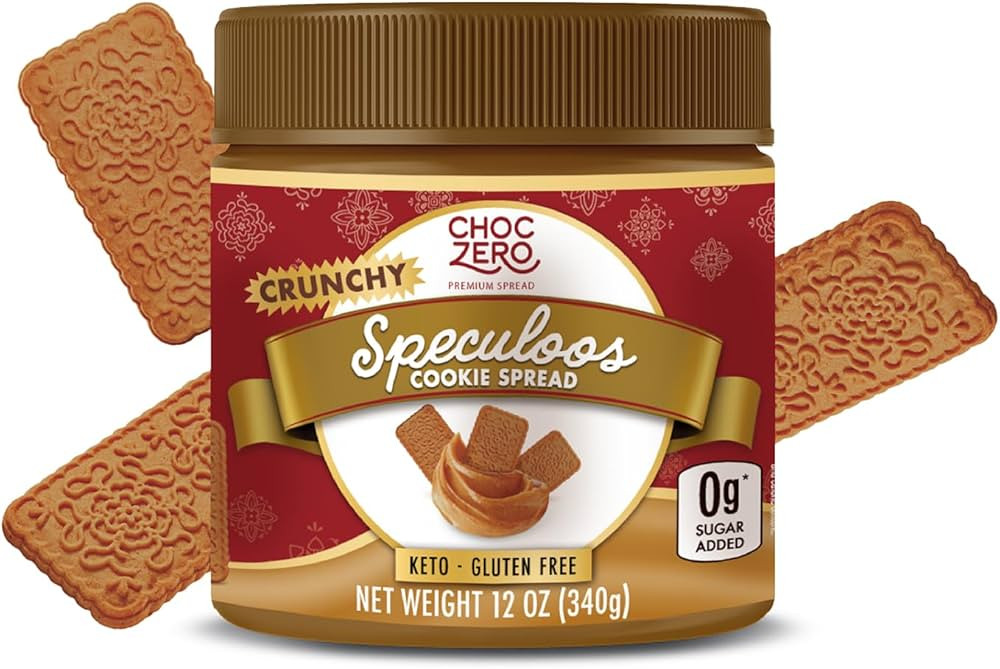 ChocZero Speculoos Cookie Butter Spread, Crunchy, No Added Sugar, Low Carb, Naturally Sweetened w... | Amazon (US)