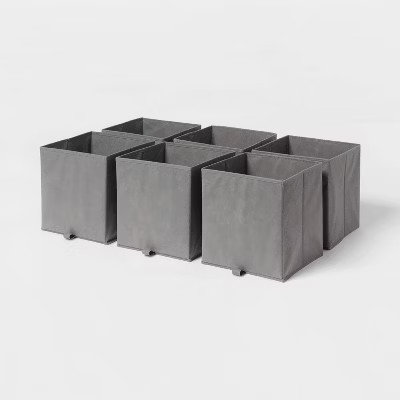 11" Fabric Bin 6pk - Gray - Brightroom™ | Target