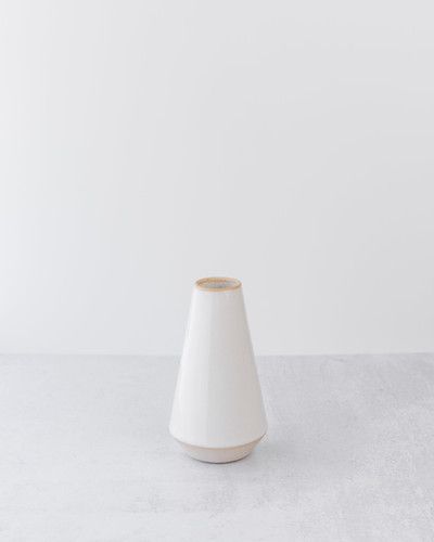 Stoneware White Minimal Bud Vase | Mitch Allen Interiors