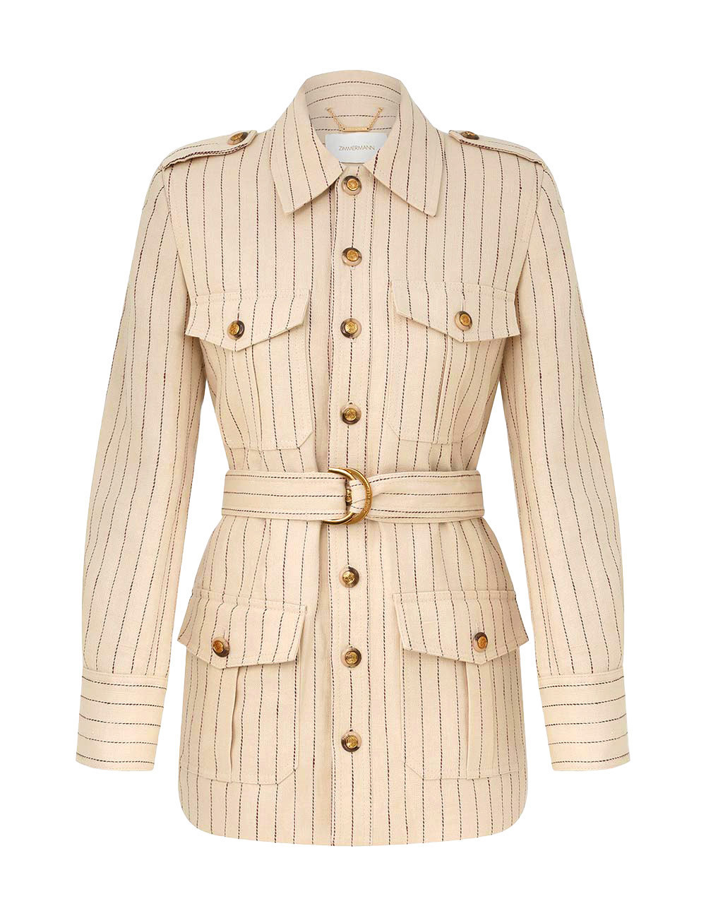 ZIMMERMANN Rebellion Pinstripe Jacket Cream Stripe Size 0P | ZIMMERMANN (US, CA, EU, MENA)