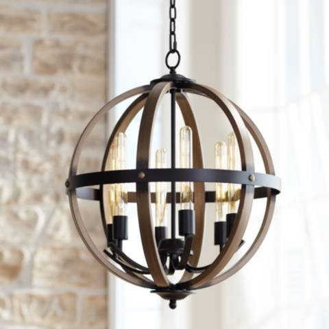Kimpton 6-Light 21" Wide Dark Bronze Orb Chandelier
                            
                ... | Lamps Plus