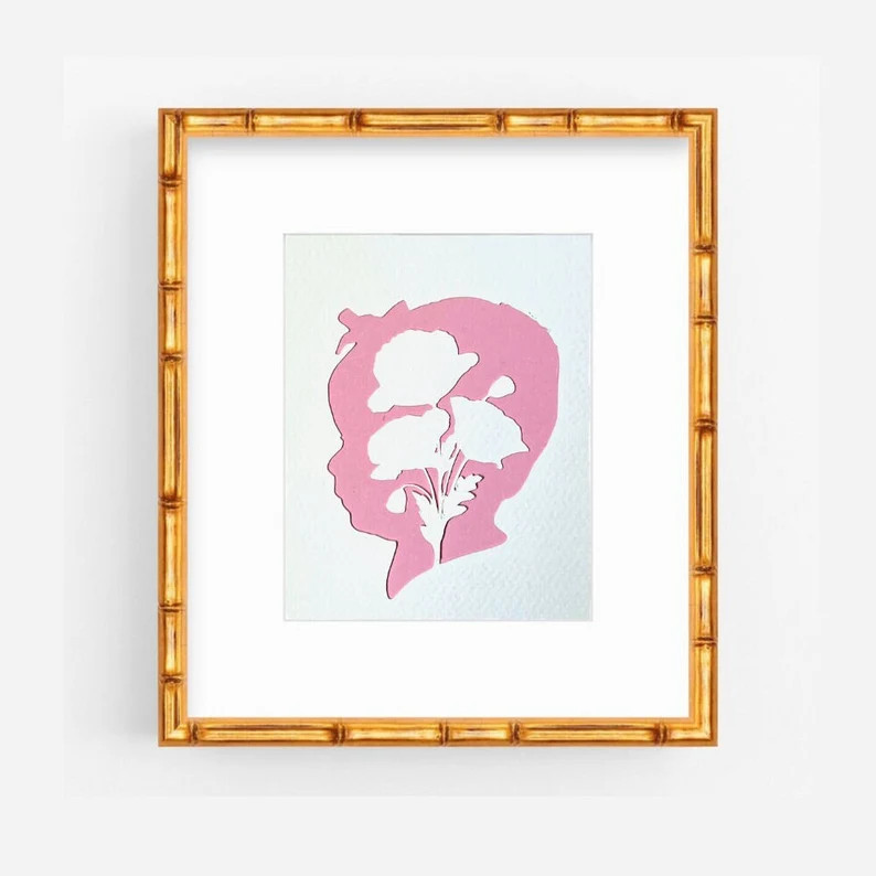 Hand Cut Botanical Silhouette Portrait • Cut Paper Poppy Botanical Portrait | Birth Month Flowe... | Etsy (US)