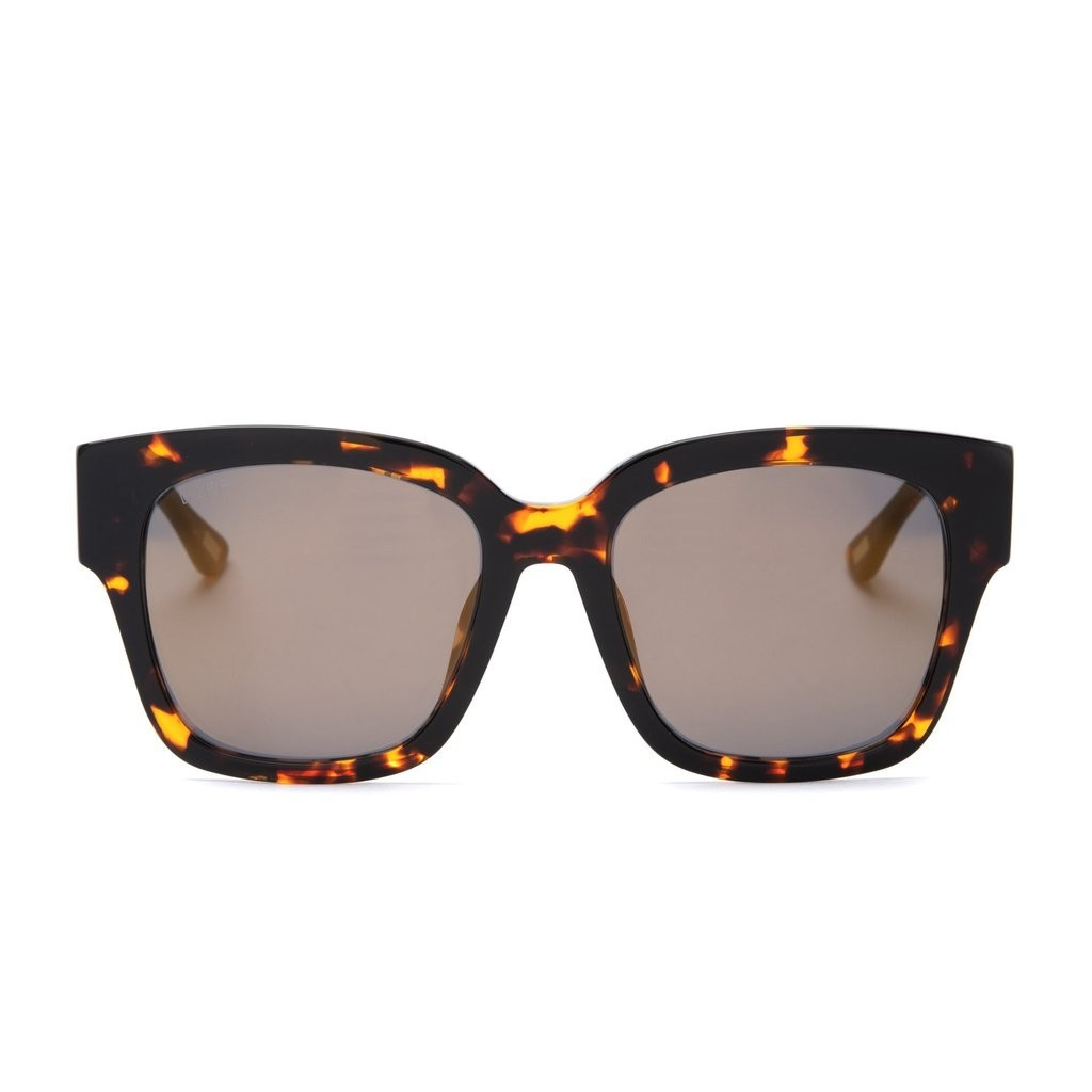 COLOR: dark tortoise   gold mirror sunglasses | DIFF Eyewear