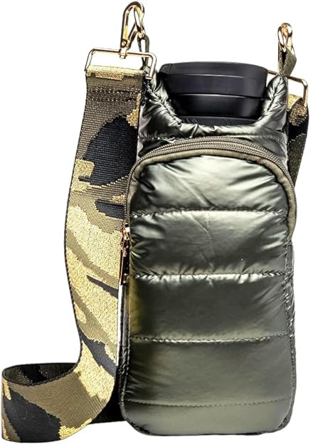 Original Crossbody Water Bottle Holder Bag with Strap.Stylish Puffer Bag.Pockets for Phone & Acce... | Amazon (US)