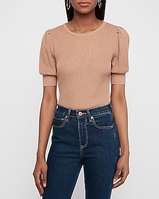 Textured Puff Sleeve Sweater | Express