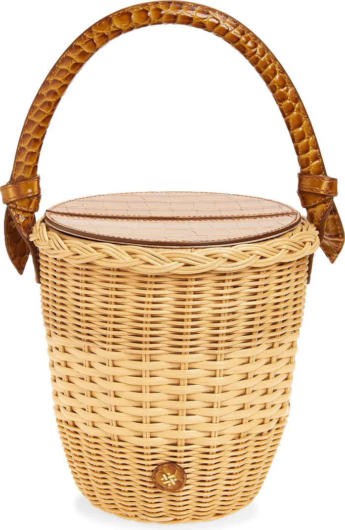 The Jane Cognac Rattan Shoulder Bag | Nordstrom