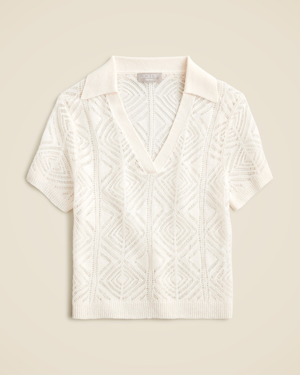 Cashmere lace pointelle sweater-polo | J. Crew US