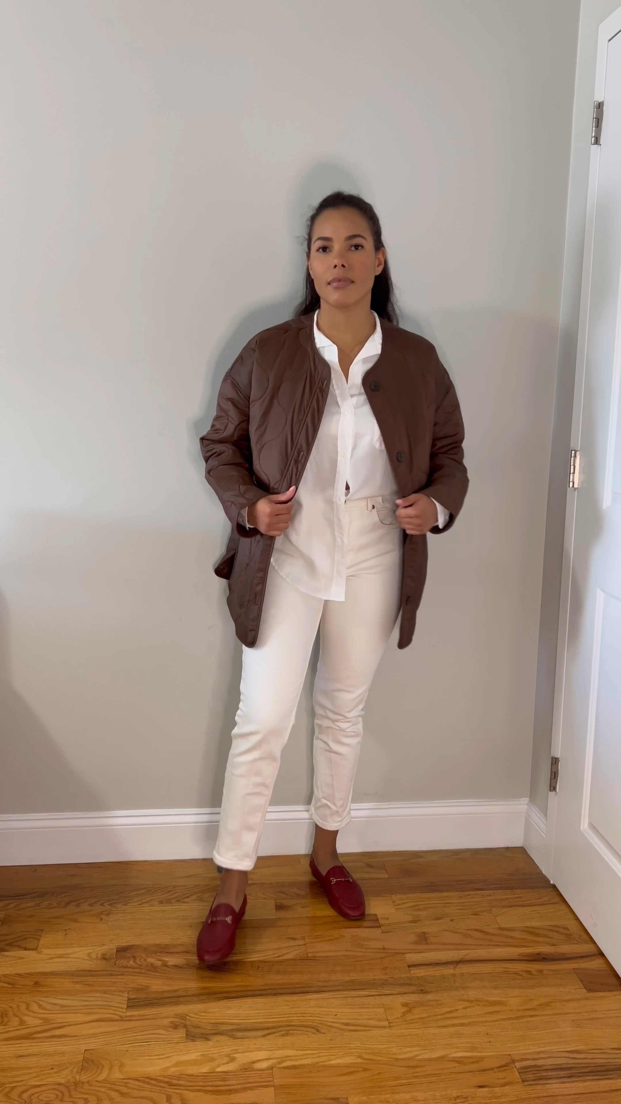 Quilted jacket, fall outerwear, brown jacket, transitional outerwear, fall jackets, lightweight jacket, fall trends, white button down, button down shirt, white jeans, straight leg jeans, curve jeans, red loafers, red shoes, fall outfits, fall fashion, fall style, fall trends, casual fall style, casual fall fashion, neutral fall style, neutral fall outfits, neutral outfits, neutral style, classic style, european style, french style, parisian style, style guide, effortless style, minimalist style, fall layering

#LTKSale #LTKstyletip #LTKSeasonal