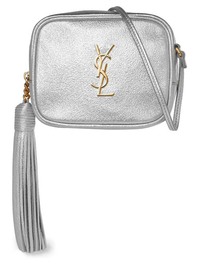Saint Laurent - Monogramme Blogger Metallic Textured-leather Shoulder Bag - Silver | NET-A-PORTER (UK & EU)