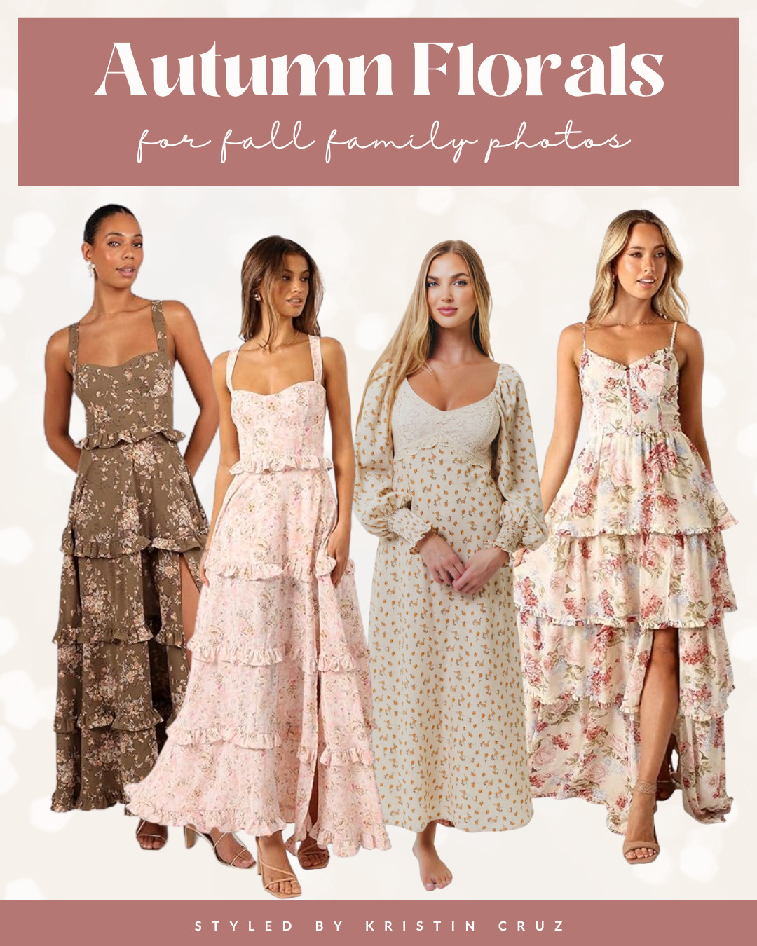 Floral prints + autumn tones = a fall outfit formula that just works. I love these soft florals on tiered dresses — they’re comfy, flattering, and have the kind of movement that makes your photos look effortlessly styled. Pair them with some cozy layers and boots and you’re all set! I’ll link some ideas for these dresses. 😍

 

#LTKStyleTip #LTKFamily #LTKSeasonal