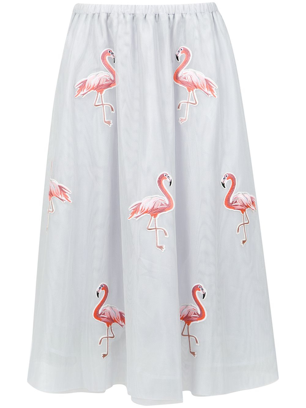 Olympiah flamingo patches tulle skirt - Grey | FarFetch Global