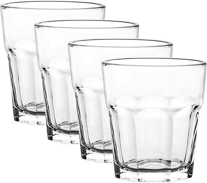 Lisboa Rocks Glasses, Set Of 4 Classic Everyday Drinking Glasses, 12oz Cups For Kitchen, Dishwash... | Amazon (US)