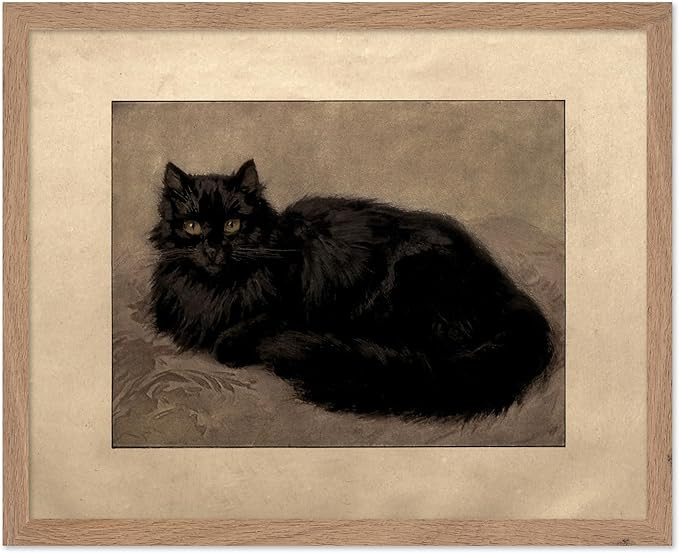 Poster Master Vintage Cat Poster - Retro Black Persian Cat Painting Print - Black Cat Art - Gift ... | Amazon (US)