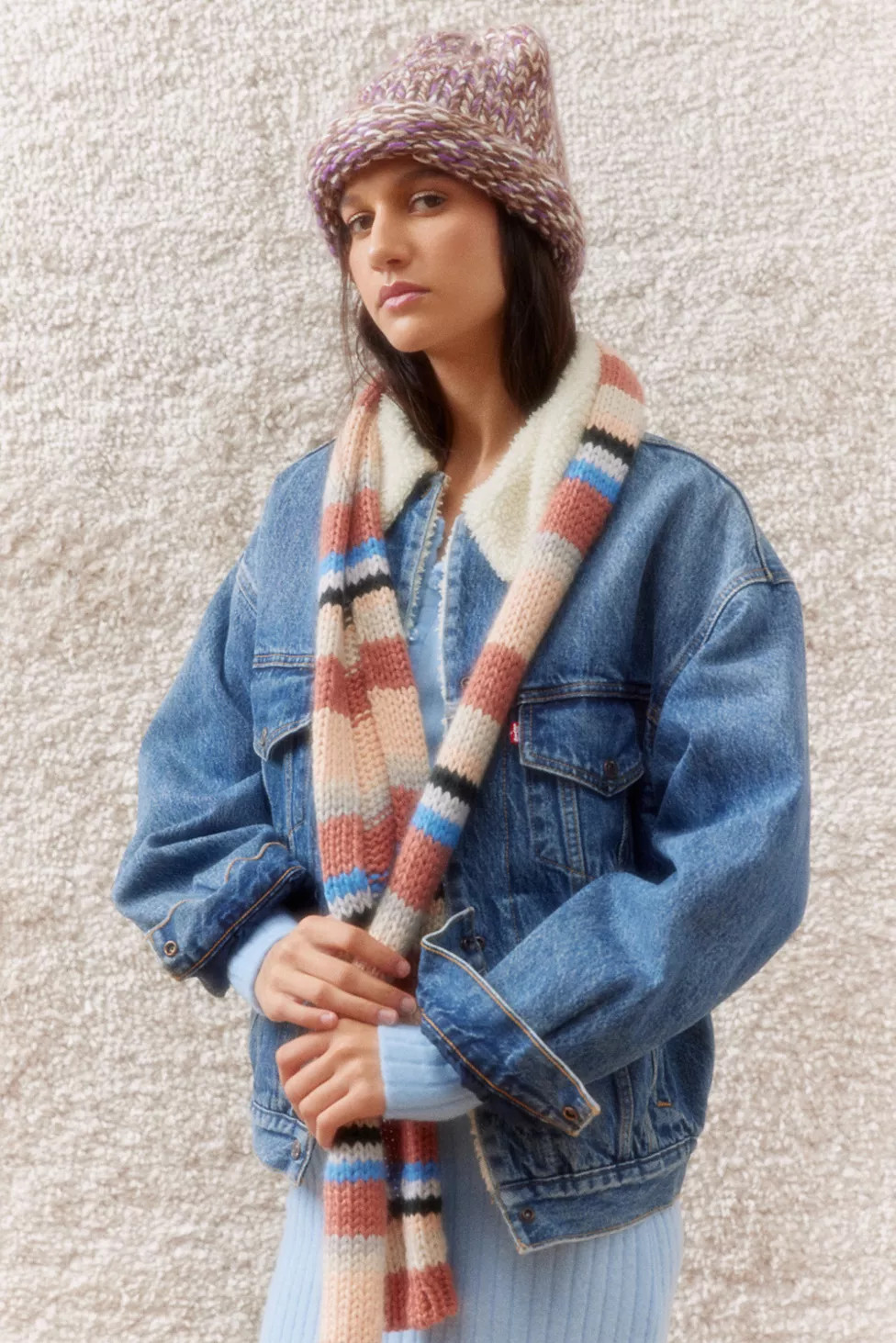 UO Jaxon Striped Skinny Scarf | Urban Outfitters (US and RoW)