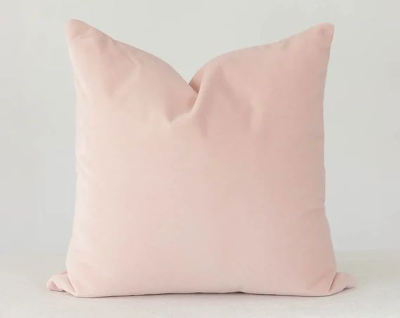 Blush Velvet Pillow Cover, Blush pillow, Velvet Pillow Cover, Blush Pillow Cover, Velvet Pillow, ... | Etsy (US)