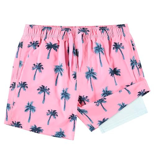 Kanu Surf Boys' Adventure Swim Trunks with Compression Liner Quick Dry Stretch Swimsuit, Palm Desert Pink | Amazon (US)