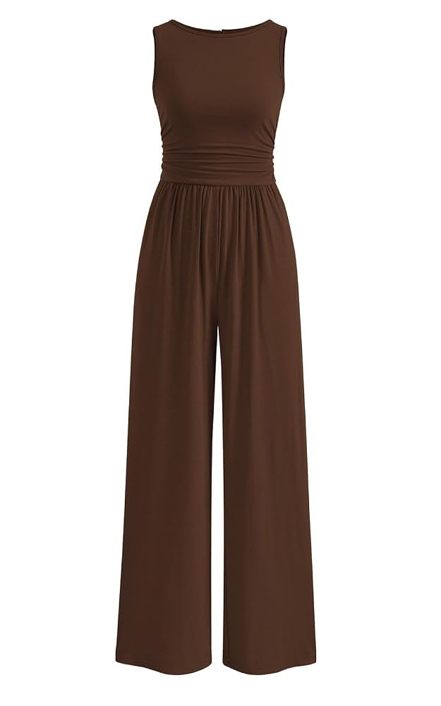 PRETTYGARDEN One Piece Jumpsuits for Women Dressy Casual Sleeveless Crewneck Wide Leg Rompers Jum... | Amazon (US)
