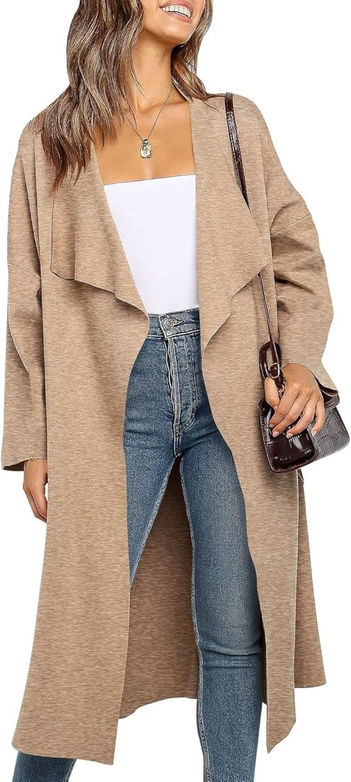 ANRABESS Womens Oversized Lightweight Cardigan Long Warm Wool Coat Soft Coatigan Long Sleeve Swea... | Amazon (US)