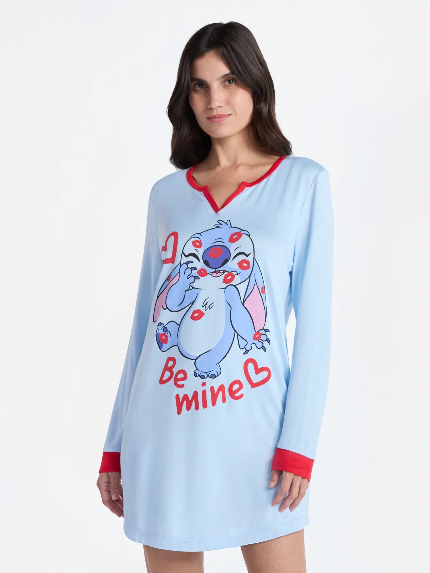 Disney Stitch Women's Valentine's Day Sleepshirt, Sizes XS-3X | Walmart (US)