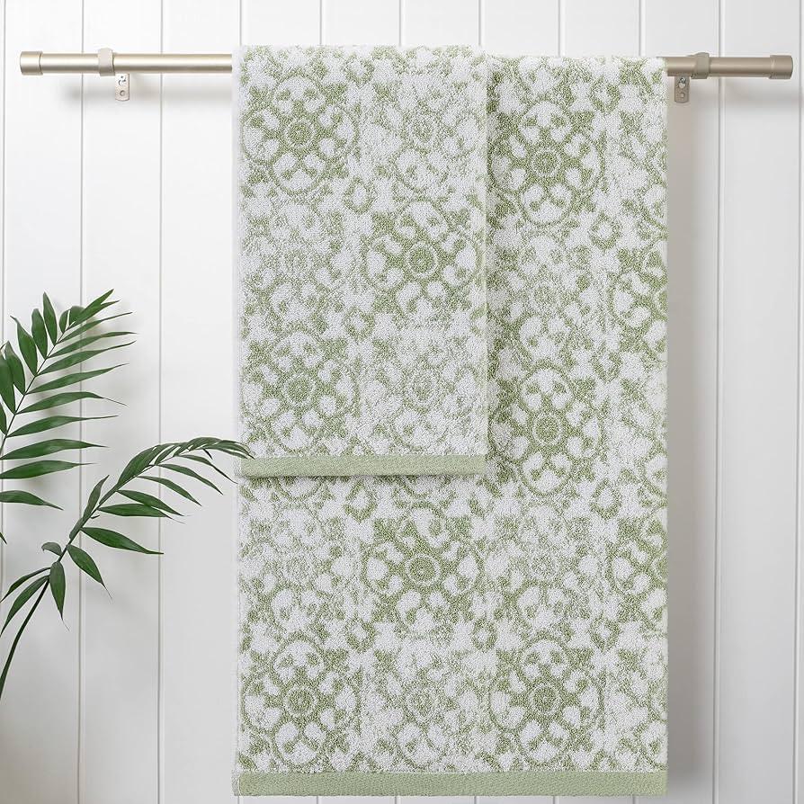 Jessica Simpson – Bath Towel 4 Piece Set | Aziza | Premium Bathroom Décor | Includes 2 Hand To... | Amazon (US)