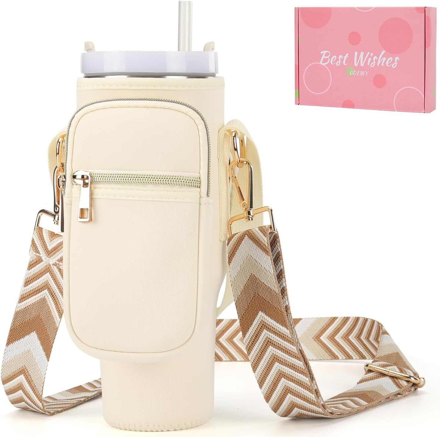 Water Bottle Carrier Bag for Stanley 40/30 oz Tumbler with Phone Pocket Neoprene Water Bottle Hol... | Amazon (US)