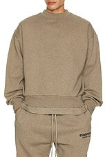 Fear of God ESSENTIALS Classic Fit Fleece Crew Neck Sweatshirt in Homestead Heather from Revolve.... | Revolve Clothing (Global)